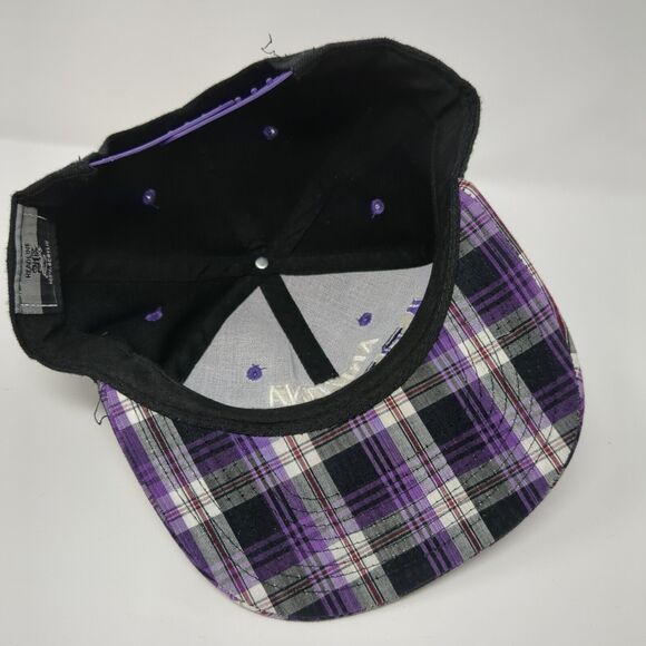 Arizona Snapback Hat Multicolor One Size Adjustable Embroidered Plaid Headline - Picture 6 of 8